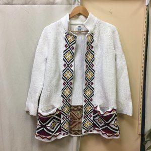 Old Navy Womens Cardigan Open Geometric Aztec Multicolored Size Small